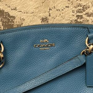 Coach Blue Crossbody Bag with Gold Hardware